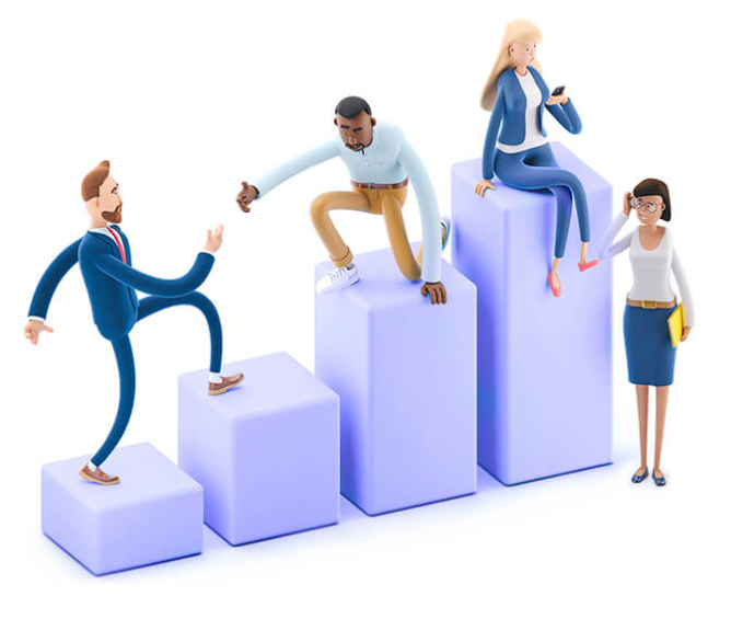 Digital Marketing Agency icon of people climbing on graph