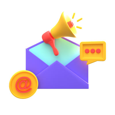 #D icon of email marketing